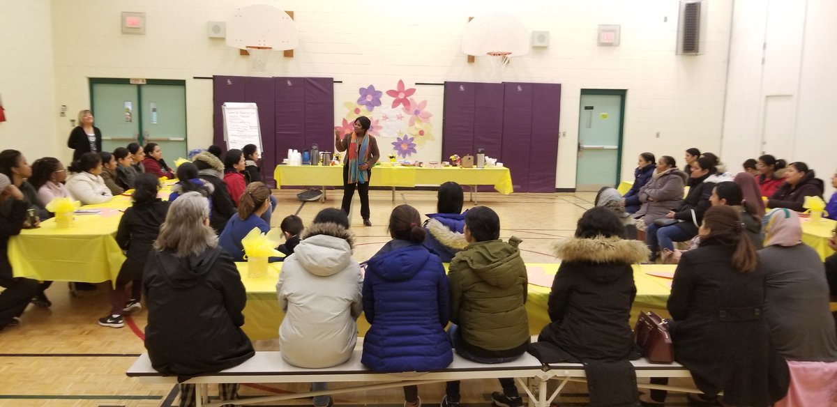 Chai with ladies from the JDP community.  Building bonds, hearing each other's stories, sharing and learning from each other. We came on different ships  and are now all on the same boat! Thanks to health nurse, Madalene and fearless leader Ms Deepa! #tdsb  #parentengagement
