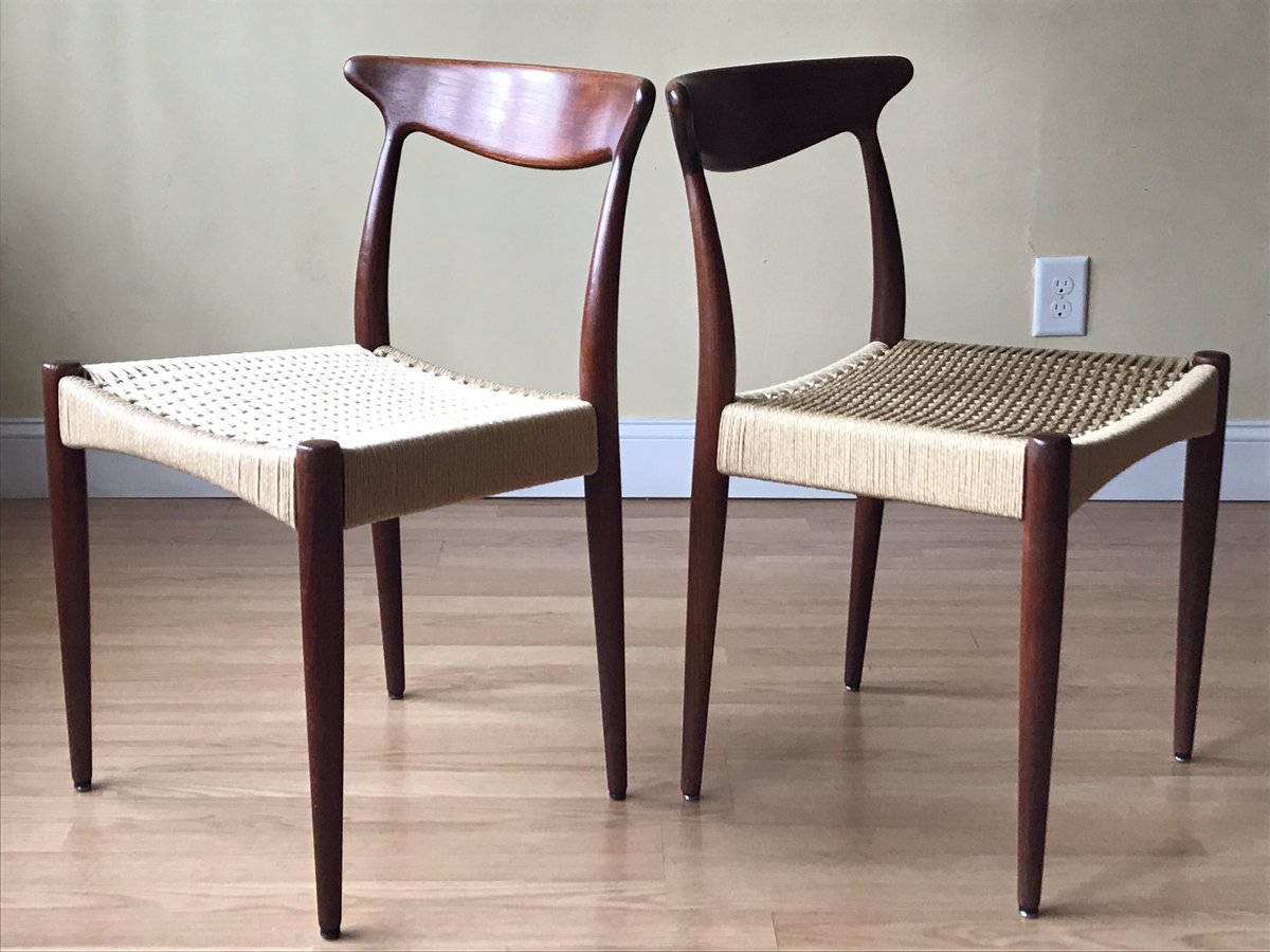 #ArneHovmandOlsen for #MogensKold
#diningchairs  #teak #danishpapercord 
#patina not #perfection
#midcenturymodern #danishmidcentury #fineart #investment #danishdesign #vintage #bostonvintage #dansk #solidteak #vintage #boston #newyorkvintage #newyork