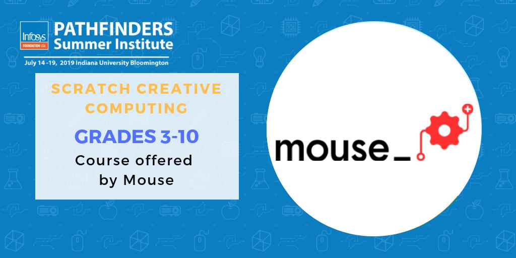 InfyFoundation's tweet image. The Scratch Creative Computing workshop offered by @mouse_org focuses on a style of learning which supports the connection of a student’s personal interests and values to computer science. #InfyPathfinders infy.com/Pathfinders