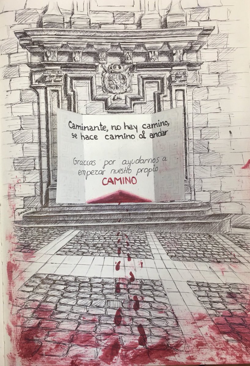iesmachado's tweet photo. @ainara_vaillo devuelve el #LibroDeRecuerdos con la ilustración de la Promoción 2016-18 #Machado177 pronto empezamos con Promoción 2017-19. Gracias!!! Buen Camino. https://t.co/rPcICvyRsp