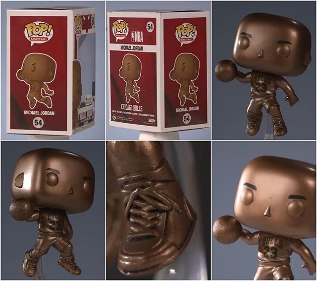 funkofinderz's tweet image. Closer look at @footlocker exclusive “vintage” (this ain’t chrome 😂) Michael Jordan Pop! figure. Pic cred @yahoosports. bit.ly/2uLKKfY