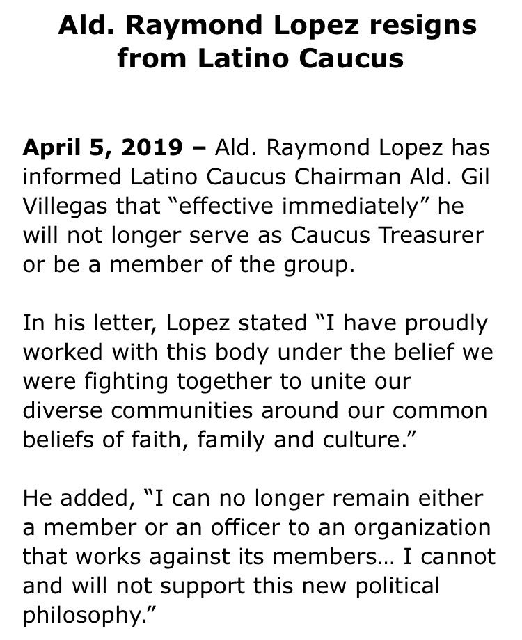 thedailylinechi's tweet photo. Inbox - @RLopez15thWard quits @ChiLatinoCaucus: https://t.co/kAUiPtox6D