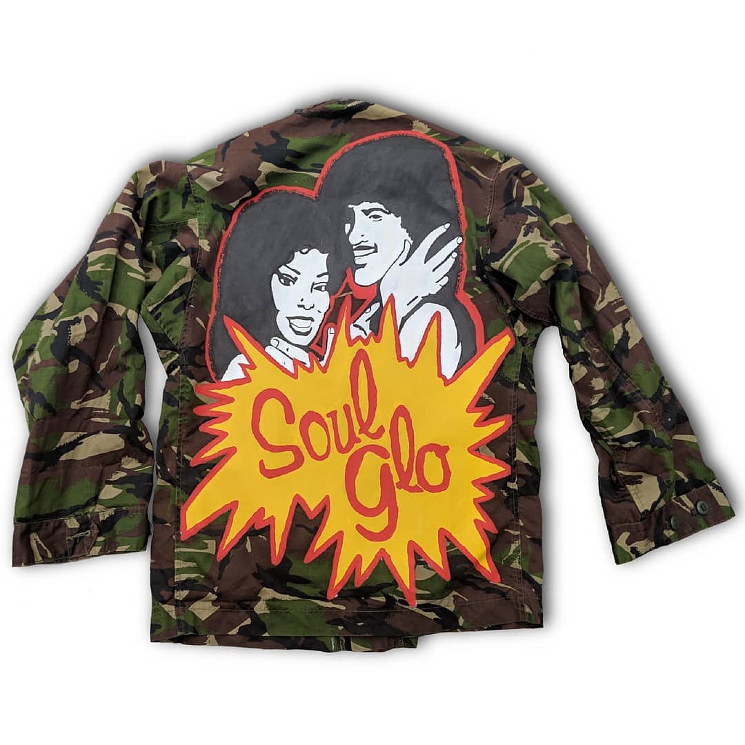 WeAreCoalesc's tweet photo. JUST LET YOUR SOUL GLOW! Painted Camo Jacket by @L4Lclothing instore Monday 8th April 2019!
We're located inside @CroydonCentrale unit 63! #fmmpopup #ComingToAmerica #SoulGlo https://t.co/4bsGKZoqbN