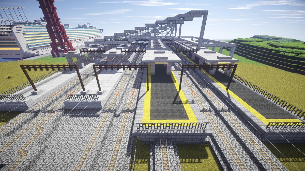 ゆうちゃん Gtxr そうです 大阪駅です 今回はreal Train Modを使ってませんがが線路幅は3ブロック ホーム長は約240ブロックで対応させてます 信号機や電光掲示板を設置するかは迷い中 Minecraft Minecraft建築コミュ マインクラフト T Co