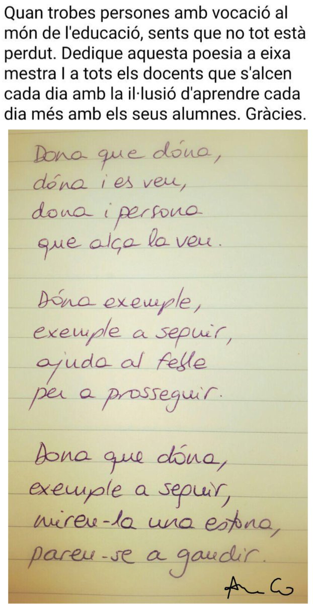 Asoc_AVAST's tweet photo. #TestimoniosAVAST :  Una socia dedica esta poesía a una maestra para agradecerle el trabajo hecho con su hijo. En sus palabras: "cuando por fin encuentras una profesora que entiende, acepta y tiene voluntad hacia las #AACC parece abierto un trocito de cielo" https://t.co/CbTXZdfdTL