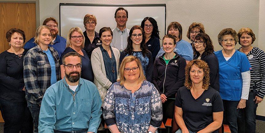 BBPublicHealth's tweet photo. Bismarck-Burleigh Public Health staff joined in the statewide celebration for #wearbluedaynd. This day helps prevent child abuse and supports healthy families and children throughout North Dakota. We encourage you to show your support through your own post, tweet, etc. https://t.co/Gy2zUYMBDQ
