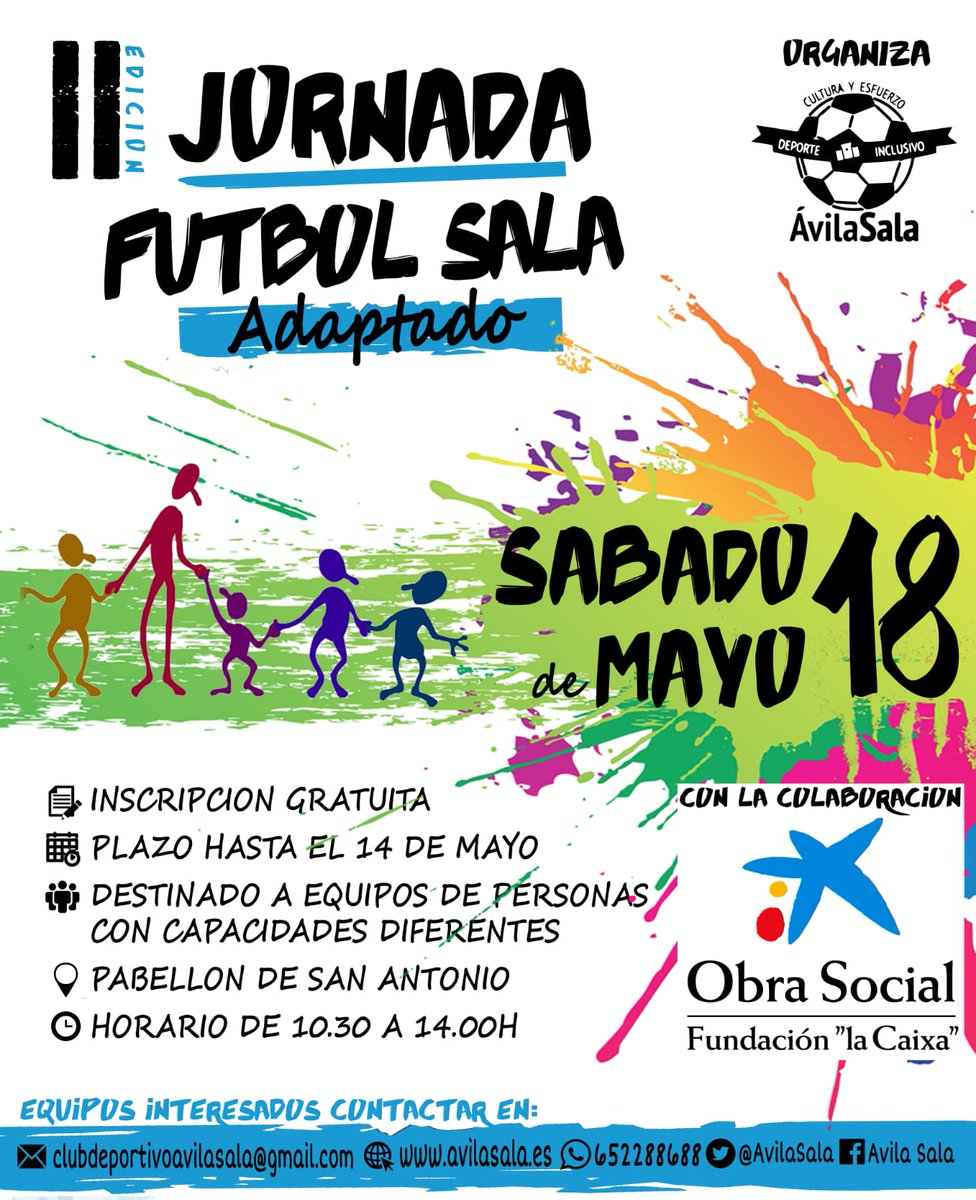 AvilaSala_'s tweet photo. Se acerca una de las jornadas más esperadas por todos 

Ayúdanos a difundir y a hacer nuevamente una jornada muy especial

Futbol sala para todos/as !!

Preguntanos para inscribirte o inscribir a tu equipo
Hay lugar para ti 👉 https://t.co/QuKWUCIFF6