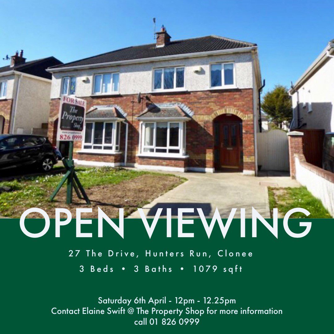 PropertyShop3's tweet photo. #newtomarket Your Local Property Expert THE PROPERTY SHOP invites you to view 27 The Drive, Hunters Run #Clonee #Dublin15 to the market! #3bed #semi #lightfilled #space #firsttimebuyer #investment #familyliving #location https://t.co/VI5s3jw3rT @daftmedia call 018260999 now! https://t.co/cWXbFB6A1Z