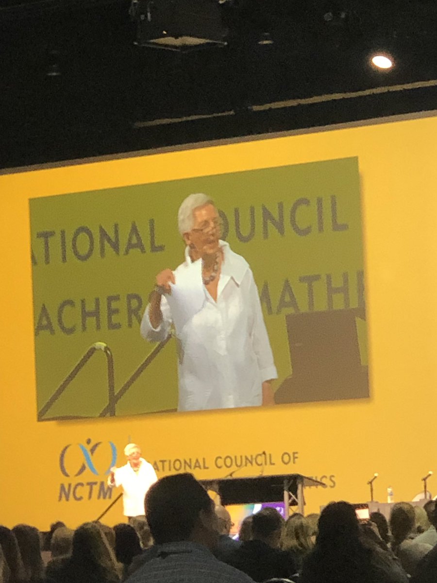 HammondsSTEM's tweet photo. Will we be teaching algorithms in 50 years? If so, Why? Honored to hear Marilyn Burns speak today. #NCTMSD2019 #mathedlegend @mburnsmath @NCTM #mentalmathstrategies #mathfluency https://t.co/lsVMugfp25