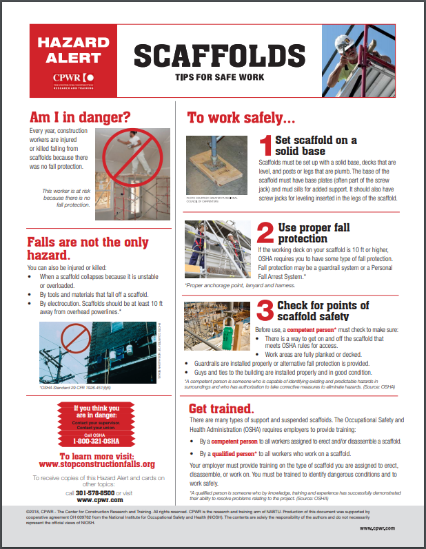 CPWR on Twitter "Scaffolds use proper fall protection! If the working