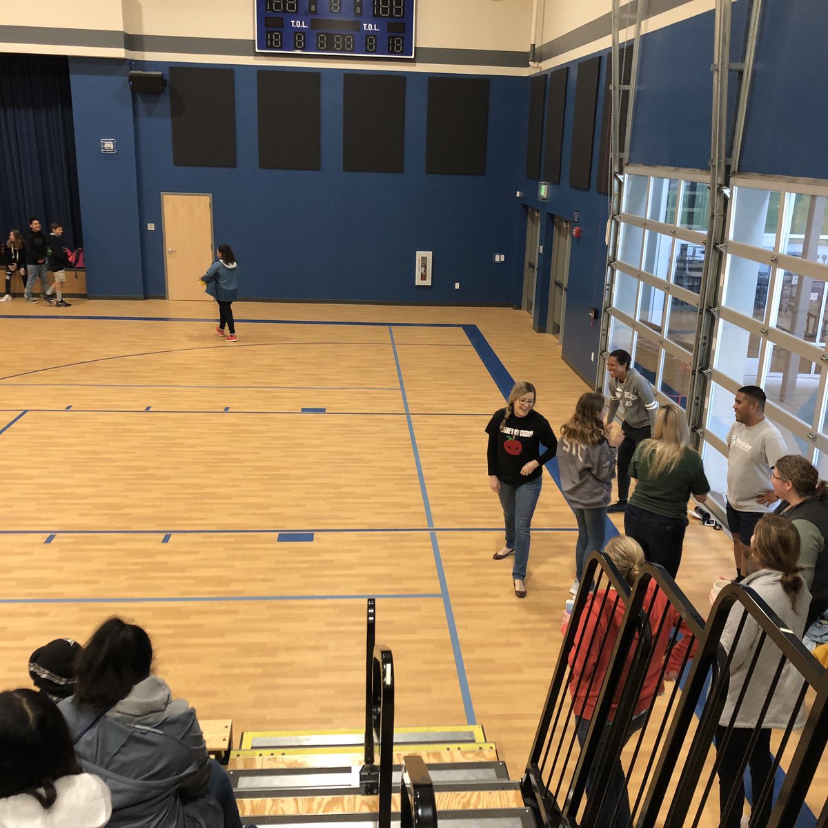 Emily_Battin's tweet image. How do you know you have the best staff in all the land?!! They excitedly get out on the court on Friday morning to play staff vs. explorer dodgeball! @beckydoneill showed us how it is DONE!! #explorerpride #WCSJoyfulLearning