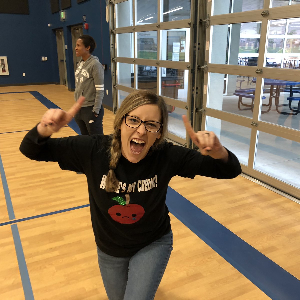 Emily_Battin's tweet image. How do you know you have the best staff in all the land?!! They excitedly get out on the court on Friday morning to play staff vs. explorer dodgeball! @beckydoneill showed us how it is DONE!! #explorerpride #WCSJoyfulLearning