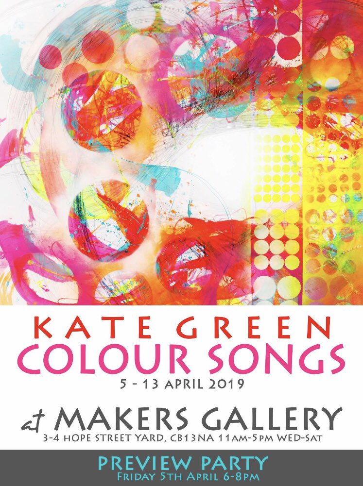 KateGreenART's tweet photo. Sneak peep of my COLOUR SONGS show opening tonight!
I’ve always dreamt of filling a gallery with my artwork - and I’ve done it! Preview party 6-8pm tonight.
#KateGreenArt #Cambridgeart
#arteventCambridge
#CambsCreativeScene
#cbgtown
#cambslife
#CambridgeshireCreatives https://t.co/GV8DvF1HZn