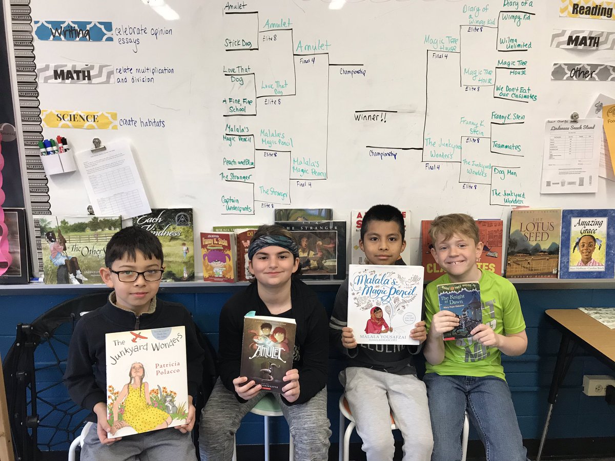 Who will win the final four?! Each round is getting tougher! <a href="/PatriciaPolacco/">Patricia Polacco</a> <a href="/Scholastic/">Scholastic</a> <a href="/Malala/">Malala Yousafzai</a> <a href="/MaryPopeOsborne/">Mary Pope Osborne</a> #MarchMadneess