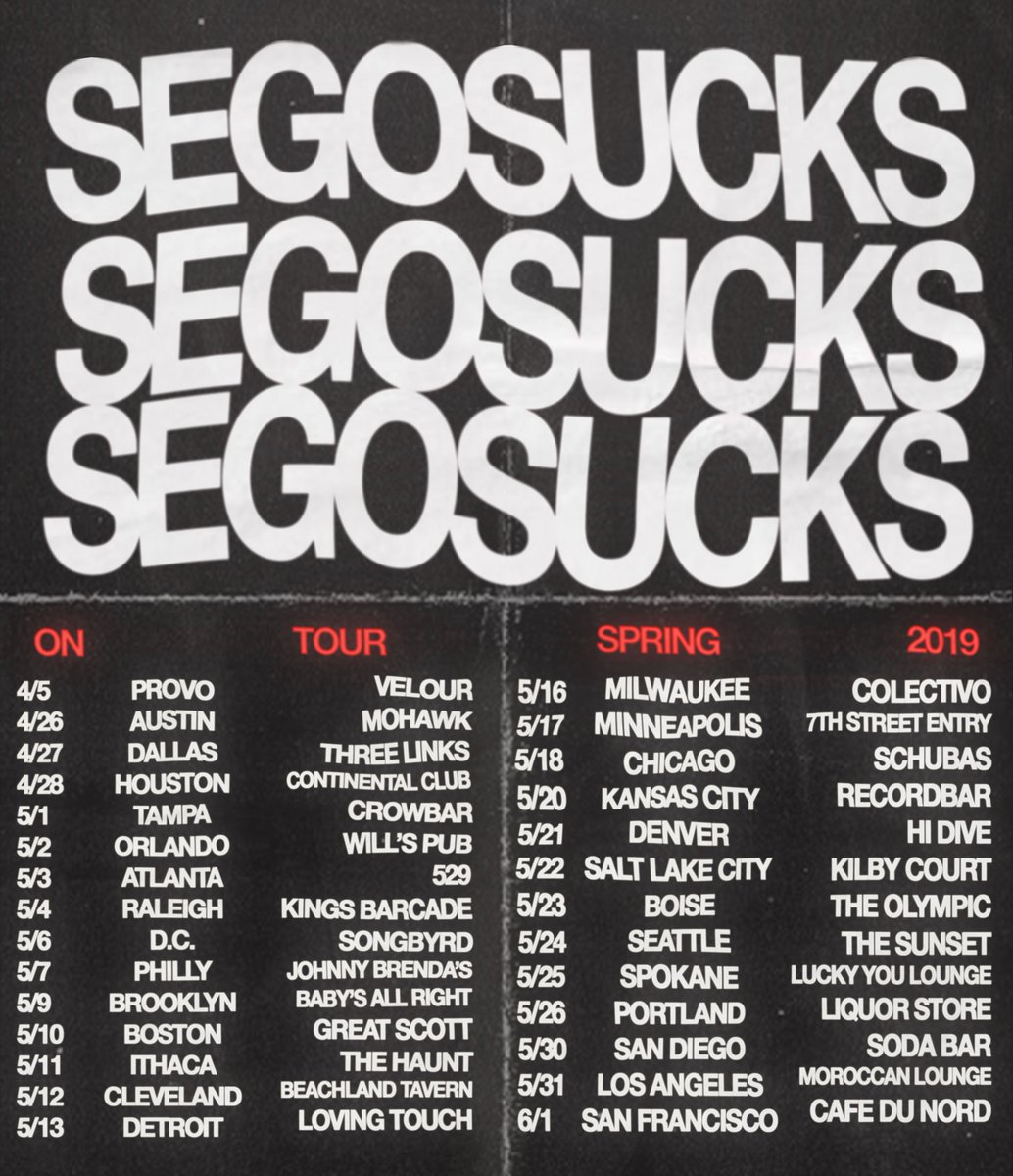 segomusic's tweet photo. It’s satisfying, to say the least, to see it hitting the shelves and making the rounds online. Feels momentous. This has been a wild few months.
Catch you at a show this spring.
https://t.co/HbIOGLWAXk
#segosucks https://t.co/ieNew9hAFz