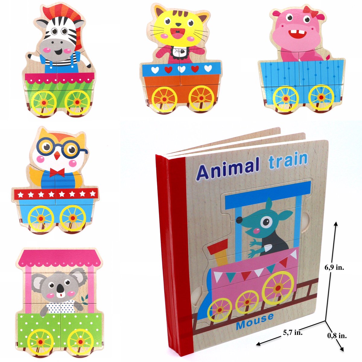 Wooden Book Puzzle for An Early Development and Training of Your Children, 6 Collapsible Pages of Various Shapes and Colors, Each Puzzle on a Separate Topic (Animal Train) #educationaltoy #book #toy #toys #woodentoys #organictoys #toyshop #toddlertoy #educationaltoy

RT for RT ❤️