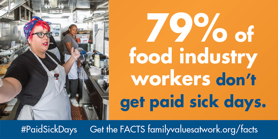 FmlyValuesWork's tweet photo. Do you really want sick workers serving your #lunch? Support the Healthy Families Act, a bill that would give workers a few paid sick days to recover from short-term illness and support a loved one going thru the same. https://t.co/RJeouypWoz
#PaidSickDays #SickAtWork #HFAnow https://t.co/v6pgQ1i92a