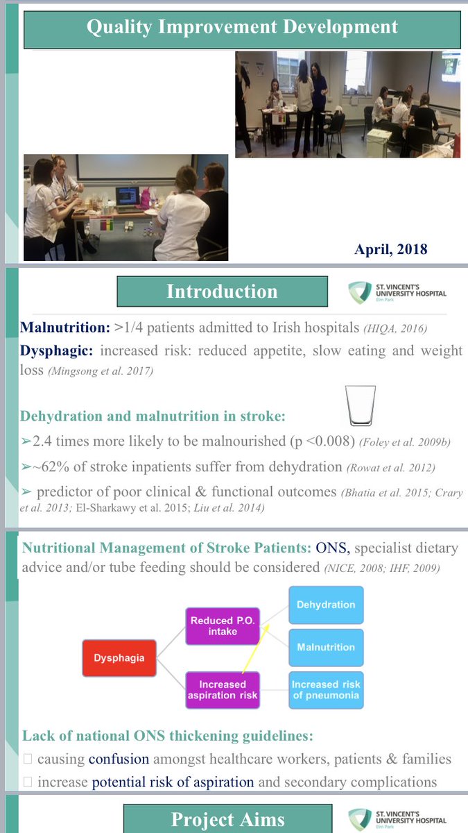 sarahrowland__'s tweet photo. Honoured to have been invited to present with Deirdre Kidney on @iddsi_org and a cross site QI project we lead out on @svuh with support of #slt &amp; #dietetic colleagues from the Dublin Acute Teaching Hospitals🏥 #IHFStrokeConference2019 #makebigstrokehistory @iaslt  @trust_indi https://t.co/uey0kIMYam