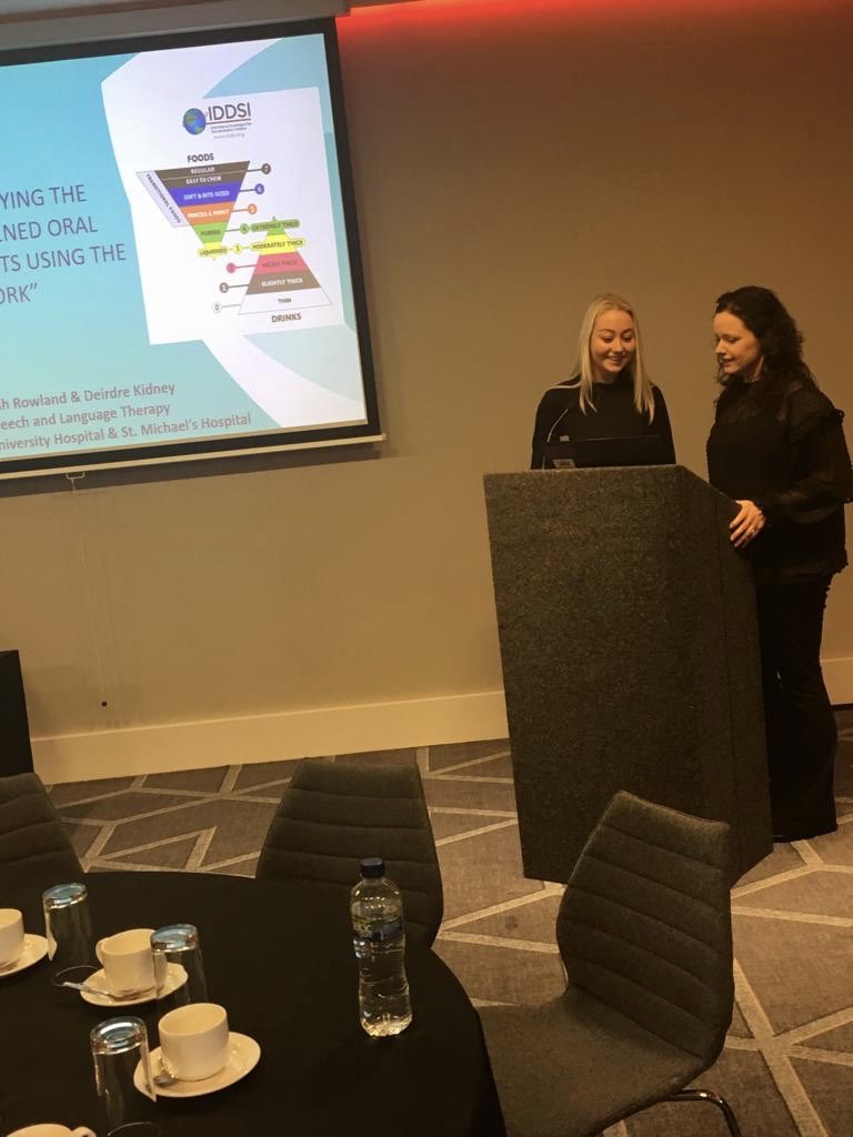sarahrowland__'s tweet photo. Honoured to have been invited to present with Deirdre Kidney on @iddsi_org and a cross site QI project we lead out on @svuh with support of #slt &amp; #dietetic colleagues from the Dublin Acute Teaching Hospitals🏥 #IHFStrokeConference2019 #makebigstrokehistory @iaslt  @trust_indi https://t.co/uey0kIMYam