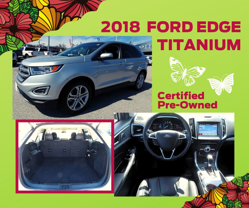 NorrisFordmd's tweet photo. Certified pre-owned and featuring leather-trimmed heated sport bucket seats, this 2018 #FordEdgeTitanium is available now! Learn more: https://t.co/HiSqApanJk https://t.co/Q7Iz0cd2Sj