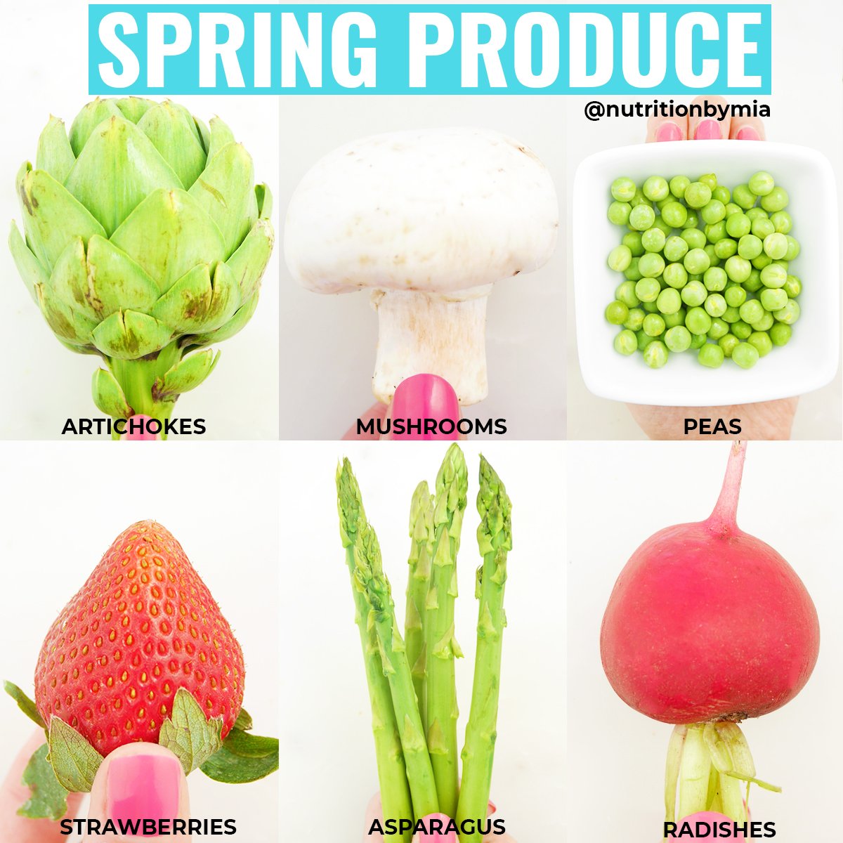 nutritionbymia's tweet image. In season NOW 🍓🍄🌱In-season produce is typically more affordable, nutritious &amp;amp; the tastiest. What spring produce are you currently loving? 💙 #inseasonnow #springproduce #nutritionbymia