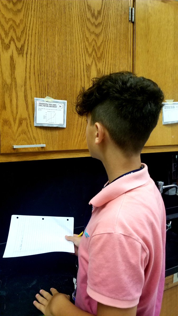 Mrs_jYunker's tweet photo. 8th grade using #taskcards to review force and motion #makelearningfun #review @oms_bulldogs #notanotherworksheet https://t.co/MZ78nTvyRj