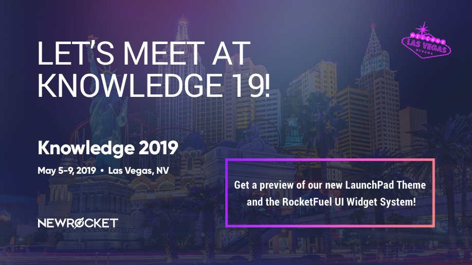 newrocketinc's tweet photo. We’ll be attending Knowledge 2019 in Las Vegas in May. Let's meet up and talk about Service Portal! #ServiceNow #ServicePortal #ServiceNowDev #Know19

https://t.co/AKYf4xmfWx https://t.co/zOyYLud6N9
