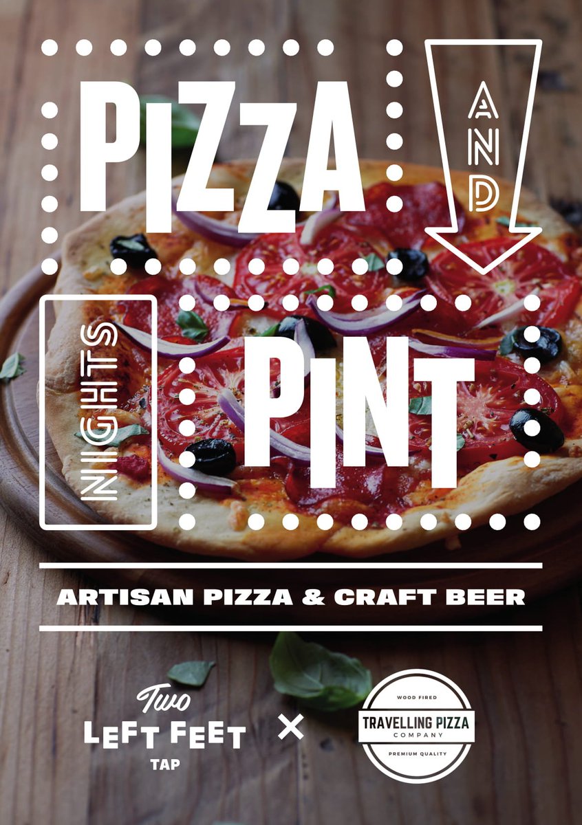 tpcompanycrust's tweet image. We are back @TwoLeftFeetTap this time next week, serving up some great 'pizza and pint' treats from 6:00 pm.  Free entry, free parking &amp;amp; dogs welcome.  Enough said ..🍕🍺🐶