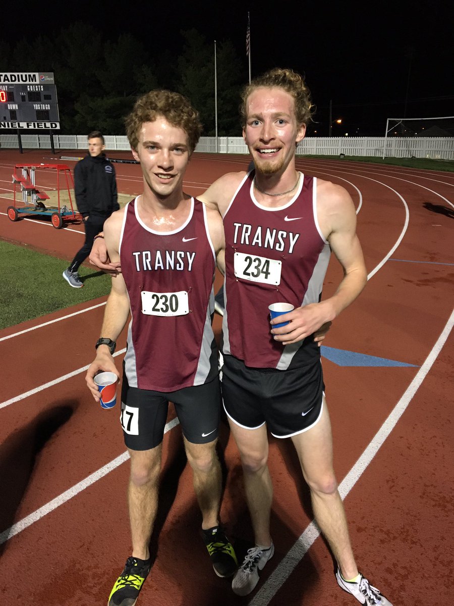 Gutsy running from these two tonight - both dipped under the previous school record in the 5k!! Darrell Corn gets the new record with 16:38 unofficial!