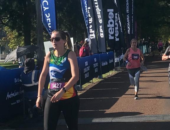 TCS_ANZ's tweet photo. First #deadlyrunner to cross the 5k finish line! Congrats @IndigMaraProjct squad! It was a splendid run by all #TogetherWeRun #AustralianRunningFestival https://t.co/SAmiWmELRQ