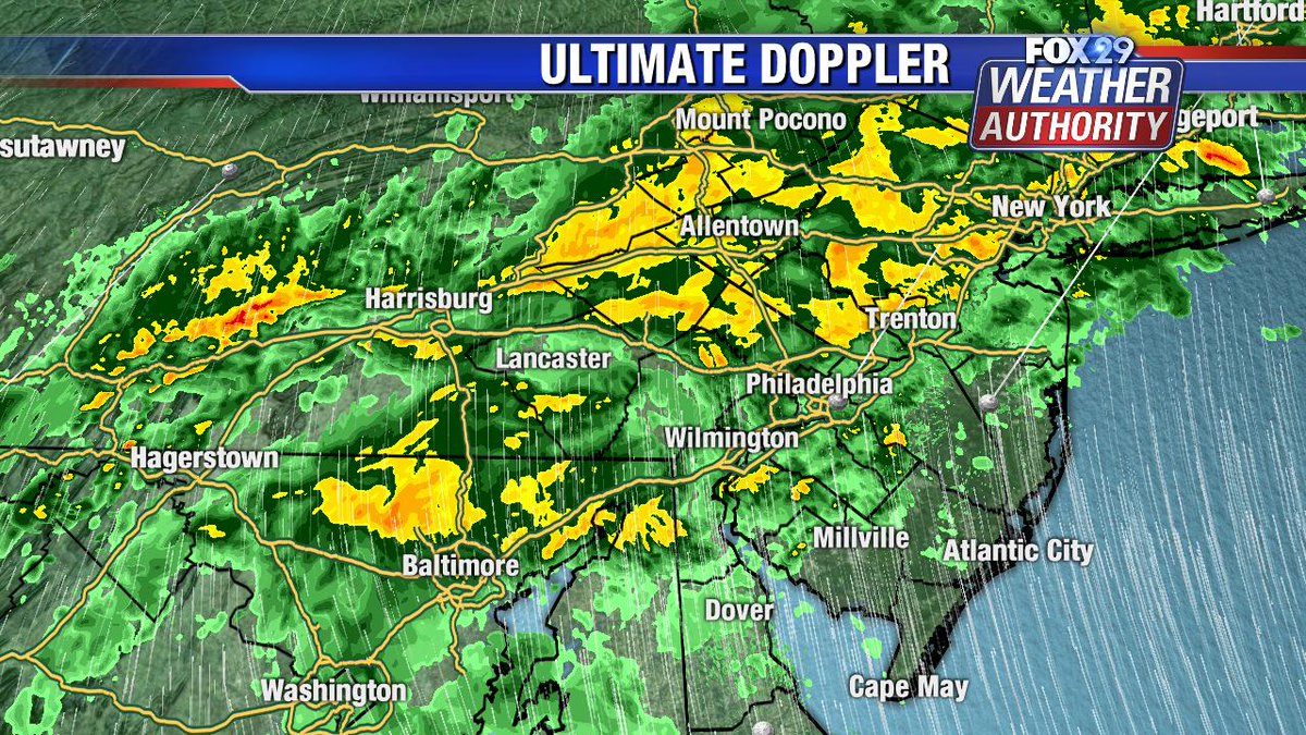 ScottFox29's tweet image. Live look #UltimateDoppler @fox29philly news at 10pm with new info on tonight's system #NJwx #PAwx #DEwx