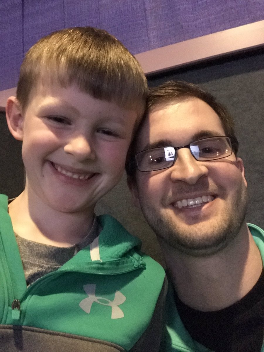 coachmartyv's tweet photo. My boys first ever late show! #MissingLink #dudedate https://t.co/mLoz7pQvSy
