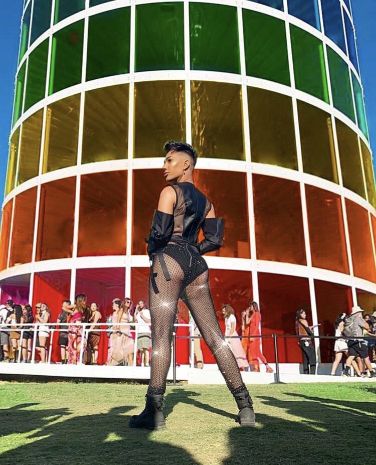 FIDM's tweet image. .@jamescharles is #SISTER slaying #COACHELLA in this fit by #FIDMGrad, @bryanhearns!!!