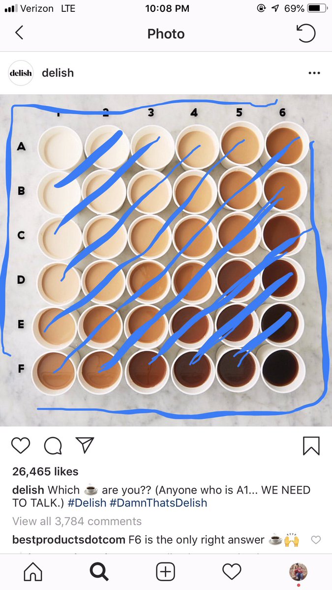 mrsmarsee09's tweet photo. @DelishDotCom peoples minds are blown because some people are actually a1 drinkers, but what should really blow their mind is the diagonals are the same coffee. Along with the two side. #900iq #ProveMeWrong #MicDrop 😎🤯 https://t.co/1AmQvznVJz