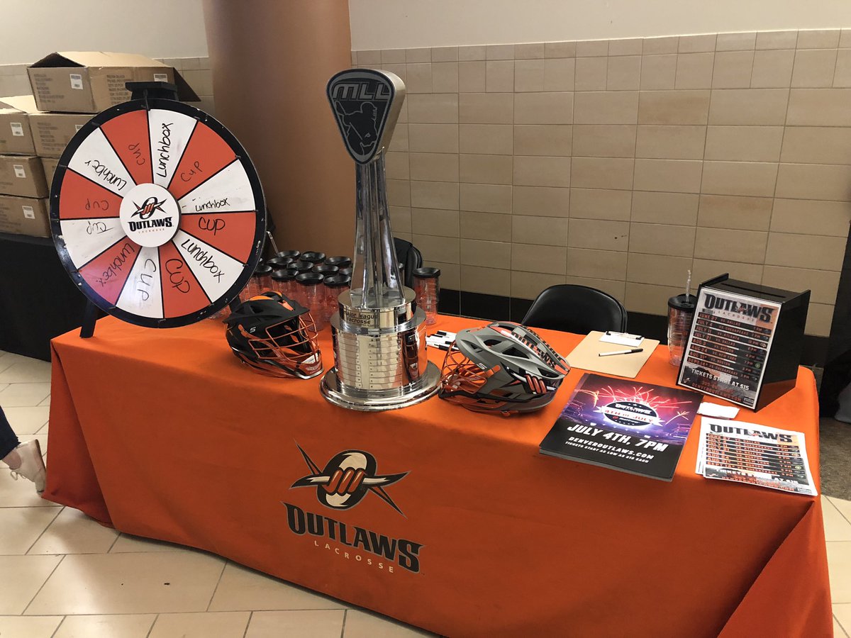TimsBikeShop's tweet photo. DenverOutlaws : Excited to be out supporting MammothLax at pepsicenter tonight.

Come check out the Steinfeld Trophy outside Section 126! https://t.co/eix4EDILqY