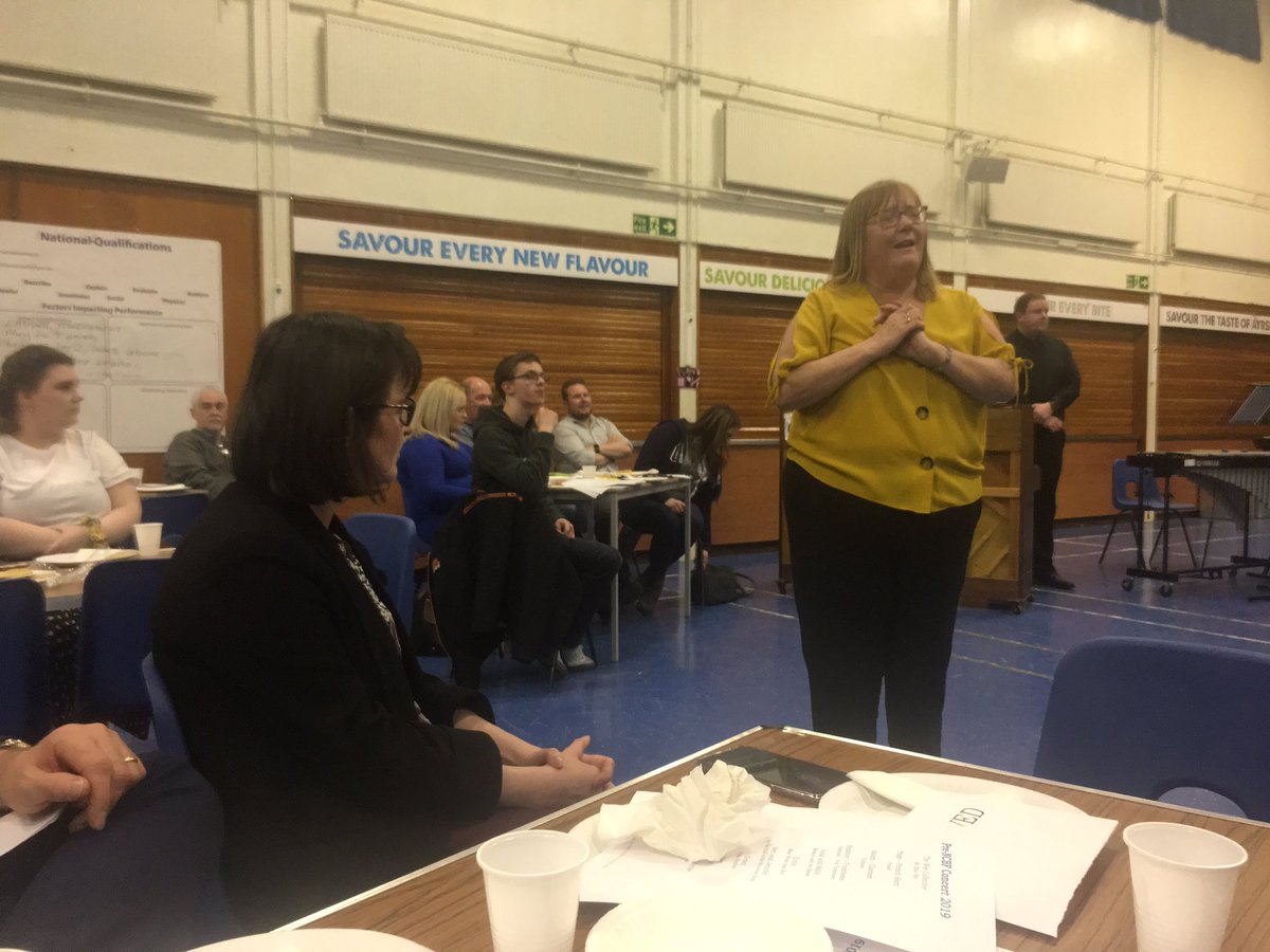 Anthea_Dickson's tweet photo. Thanks to @CafeSolace team for letting me off the clearing up tonight to get to hear the @nacmusicservice #SeniorConcertBand play ahead of the @NCBF_festival #finals this weekend. Wow! #soaccomplished. With @PGibsonSNP #GoodLuck to the 3 concert bands from @North_Ayrshire ๐๐ ๐ https://t.co/hpFLMyi38c