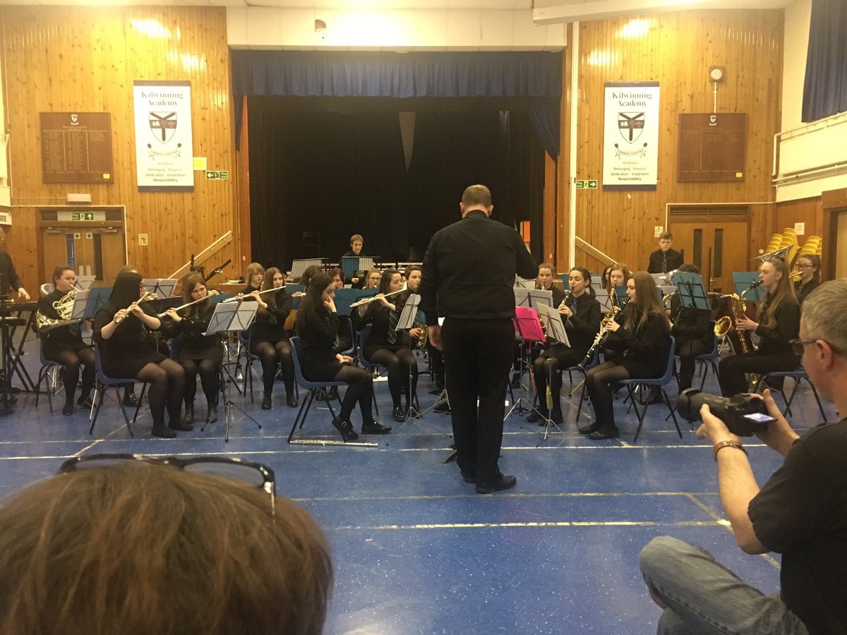 Anthea_Dickson's tweet photo. Thanks to @CafeSolace team for letting me off the clearing up tonight to get to hear the @nacmusicservice #SeniorConcertBand play ahead of the @NCBF_festival #finals this weekend. Wow! #soaccomplished. With @PGibsonSNP #GoodLuck to the 3 concert bands from @North_Ayrshire ๐๐ ๐ https://t.co/hpFLMyi38c