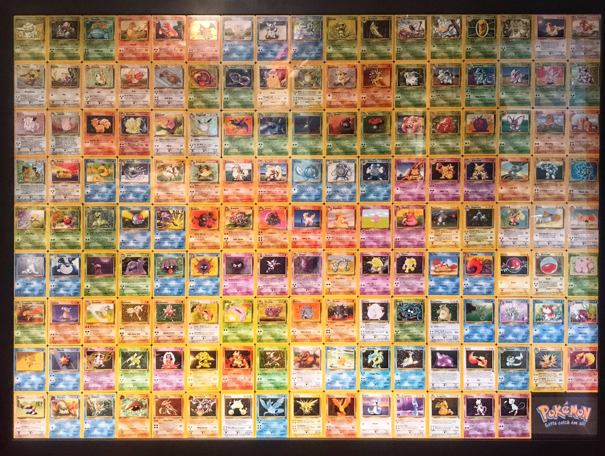 151 original Pokmon cards from 1995 framed and on display. #90skid #pokemonfanart 151 original Pokmon cards from 1995 framed and on display. #90skid #pokemonfanart