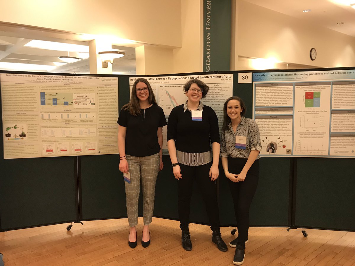 So proud of our seniors, Kelsey McCarthy, Nadia Mirza, and Alyssa Murray, presenting their work today <a href="/binghamtonu/">Binghamton University</a> Research Days! #PowellLab @BingUBio