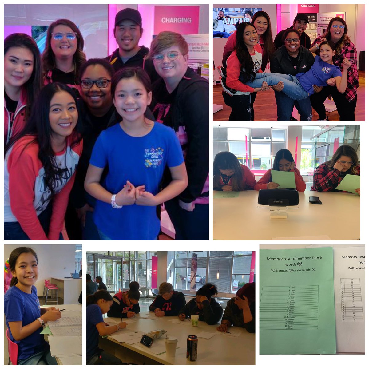 rozay_davis's tweet photo. Big thanks to the T-Mobile #FrontlineNext team for being a part of Mya’s science project.  My daughter performed a memory test with these amazing folks evaluating the impact music has one’s memory.  She is excited to share her results with you! #teamMagenta #youngminds https://t.co/c3MubL7R8d
