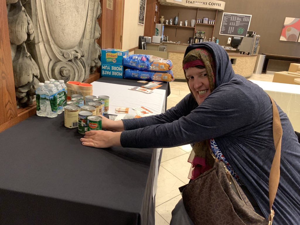 undergradwoman's tweet image. Right now, I’m at #Mepacon donating food.