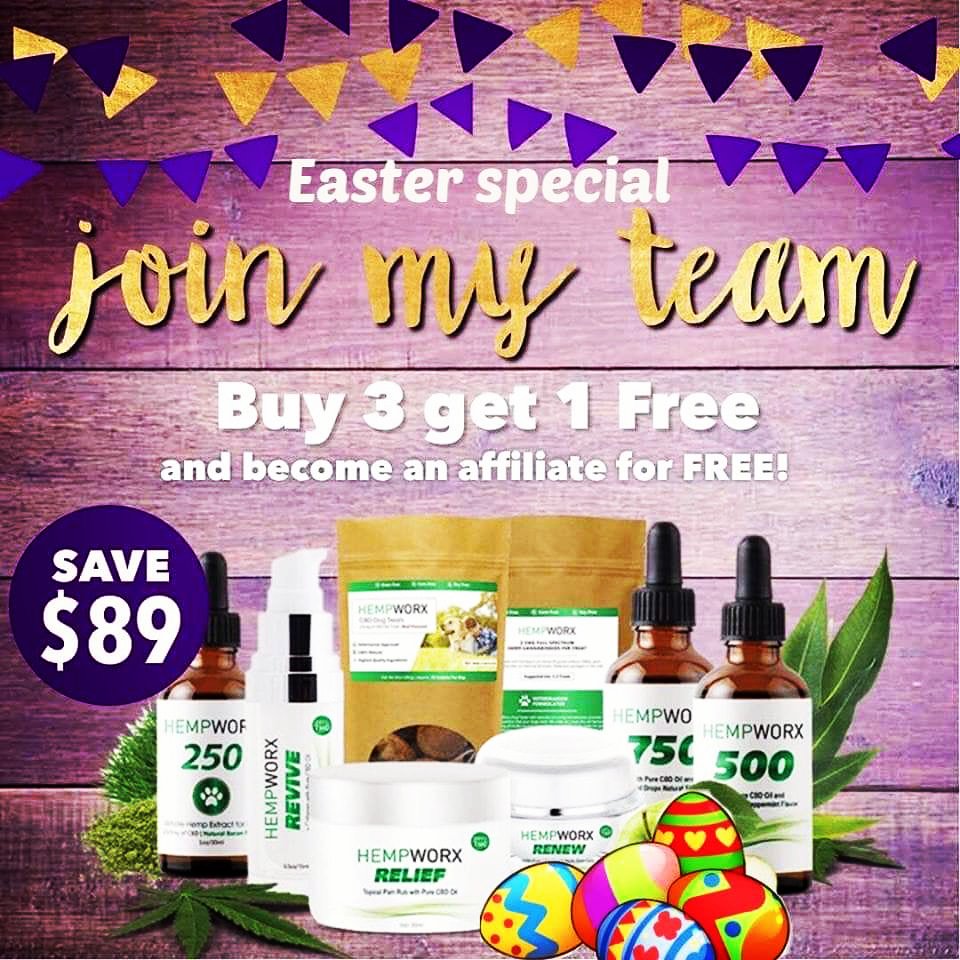 EASTER SPECIAL 🐇🐣 

Buy a Directors pack (may contain an Easter egg redeemable for free products) and I will reimburse your one time affiliate fee 💲💲💲💲

According to Forbes Magazine the CBD🌿💦 Industry is expected to grow 7️⃣0️⃣0️⃣ % by 2020!

PruittCBD.com