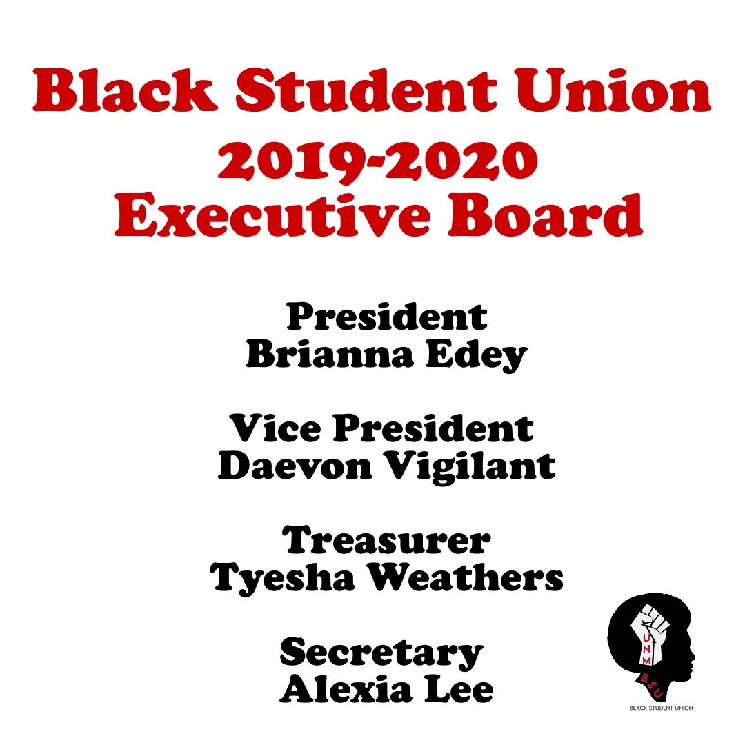 bsu_unm's tweet photo. Congratulations to our newly elected executive board members for the 2019-2020 academic year! 
#ΒlackAtUNM #UNMBSU https://t.co/9PT1RTRuEu