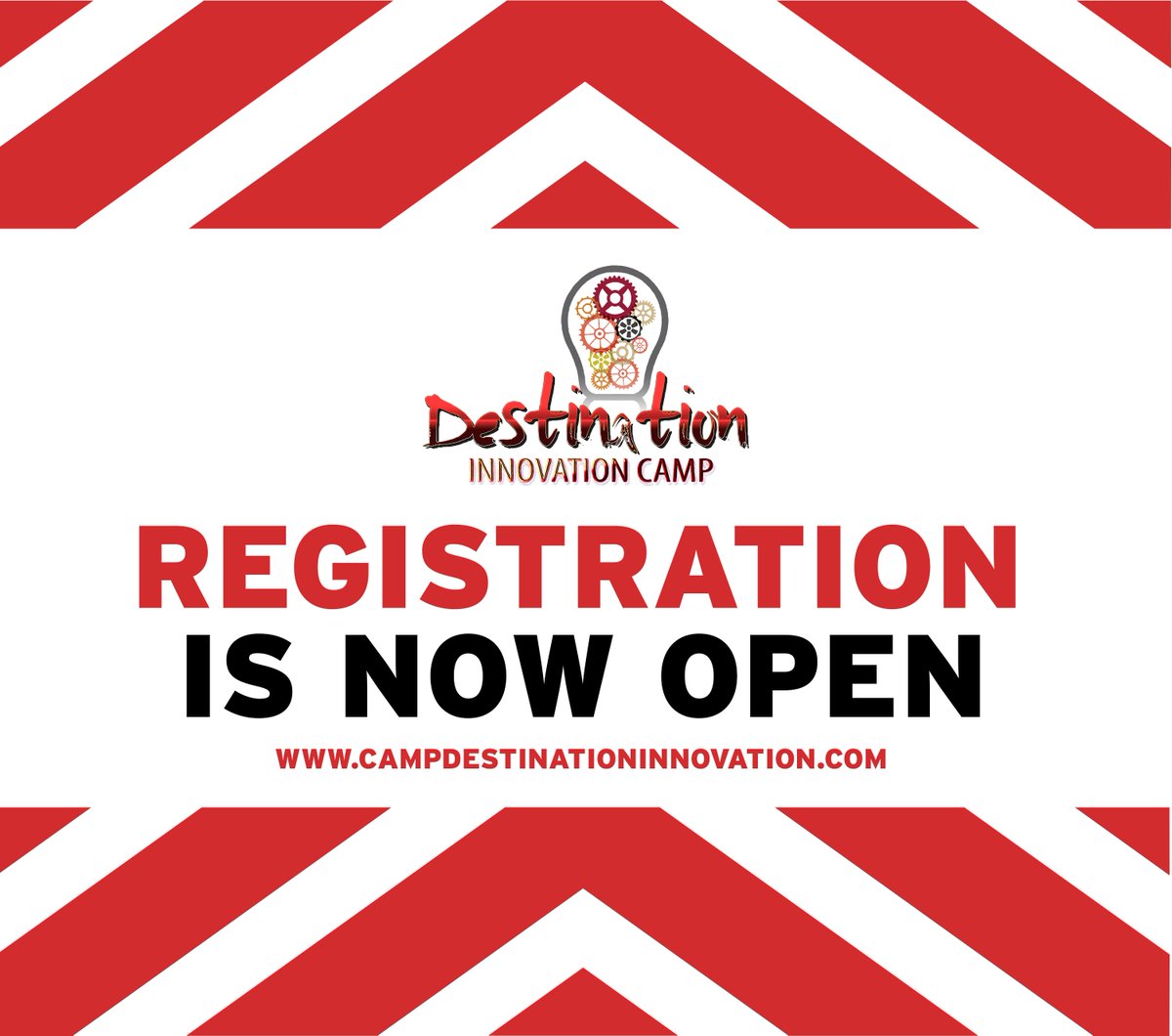 Registration for Camp Destination Innovation is now open! Register &amp; pay at campdestinationinnovation.com.  It's going to be a great summer!
