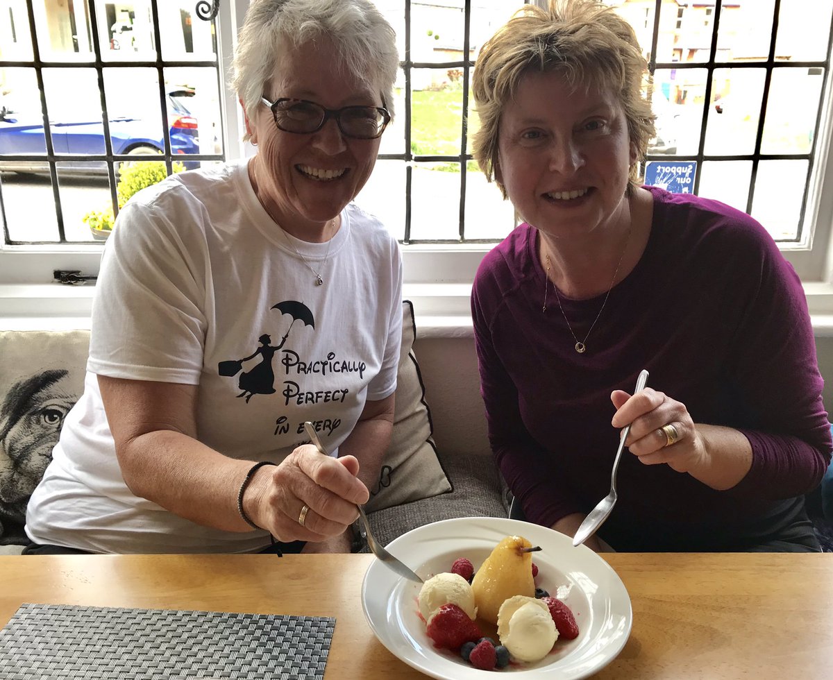 ladiesgocycling's tweet photo. Birthday lunch after a hard morning! Yummy food at The Thatched Tavern #honeybourne Plus #nicepear pudding to celebrate being their 1000th likers on #Facebook #PracticallyPerfect ๐ https://t.co/OSZRvfuAUZ