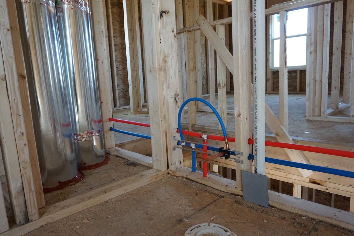 #plumbing #PEX #waterlines #redwhiteandblue #newconstruction #workinprogress