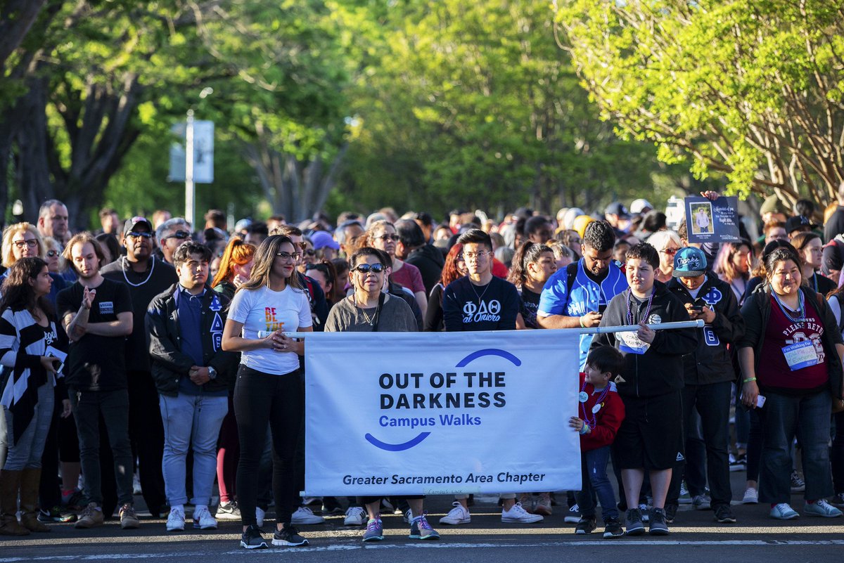 sacstate's tweet photo. Thousands of students, faculty/staff members, community members and friends participated last night in the eighth annual Out of the Darkness Campus Walk for suicide prevention. To all who walked, thank you for showing that we're truly a #HornetFamily that supports one another. https://t.co/i4rOTUg56X