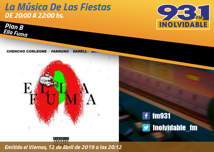 Inolvidable_FM's tweet photo. Donde quieras que vayas escuchá 93.1 FM Inolvidable.
#Ahora @chenchocorleone, @FarrukoOfficial, @Darell_RG4L, @BryTiago #EllaFuma https://t.co/HW6y7W81RP