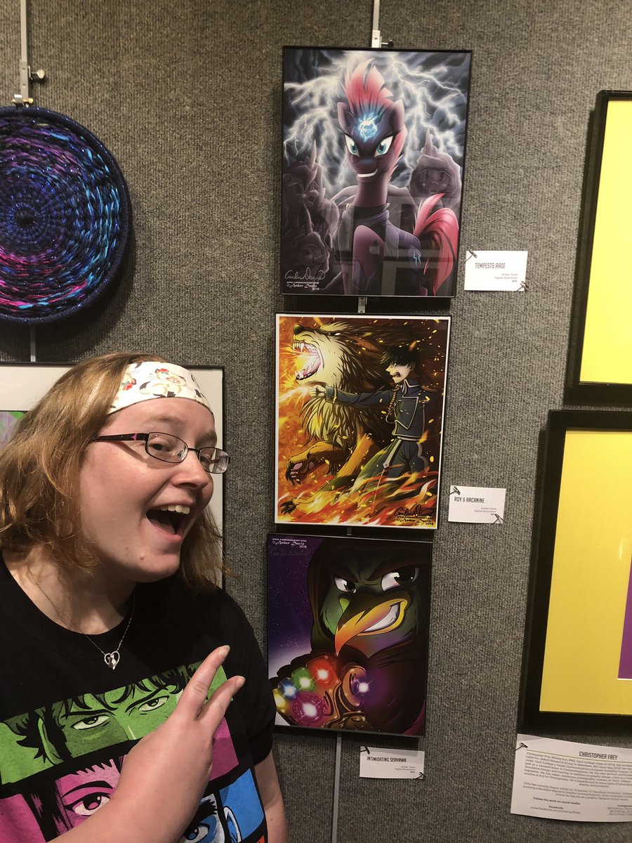 AmberDavisArt's tweet photo. My works here at @cecilcon ! Looking good! Great collection of work all around!!! Students are impressive! #art #artist #artgallery #cecilcon #illustration @CecilCollege https://t.co/NU1YhWlfRZ