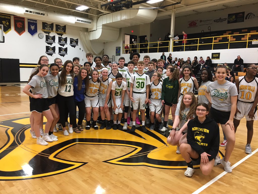ArborHillsJH's tweet photo. Athletic Boosters put on another great Staff vs. Student Basketball Game tonight! Staff wins three years in a row. 🏀🏆 #AHmazing https://t.co/1aXuPOvabA
